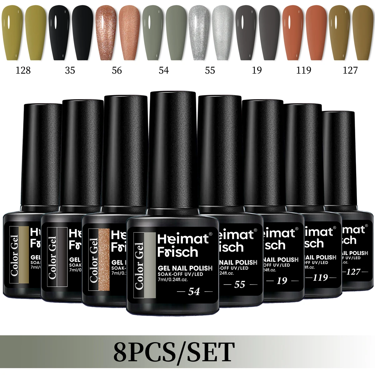 

8 pieces/set, 7ml long-lasting gel nail polish, washable/LED, all-season gel nail polish, suitable for DIY home and salon use.