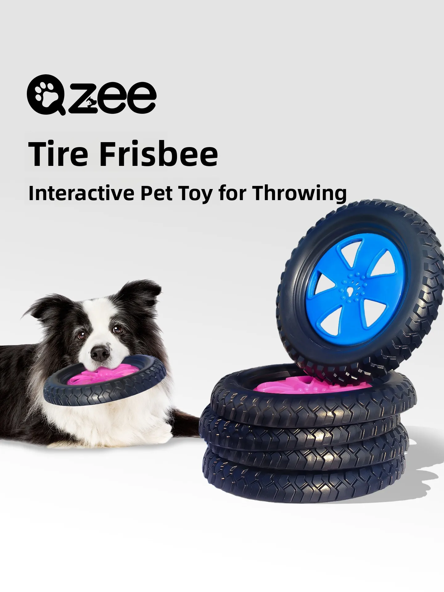 

Qzee Dog Toy Tire Chew Resistant Wear Resistant Teeth Grinding Fun Throwing Interactive Outdoor Pet Supplies