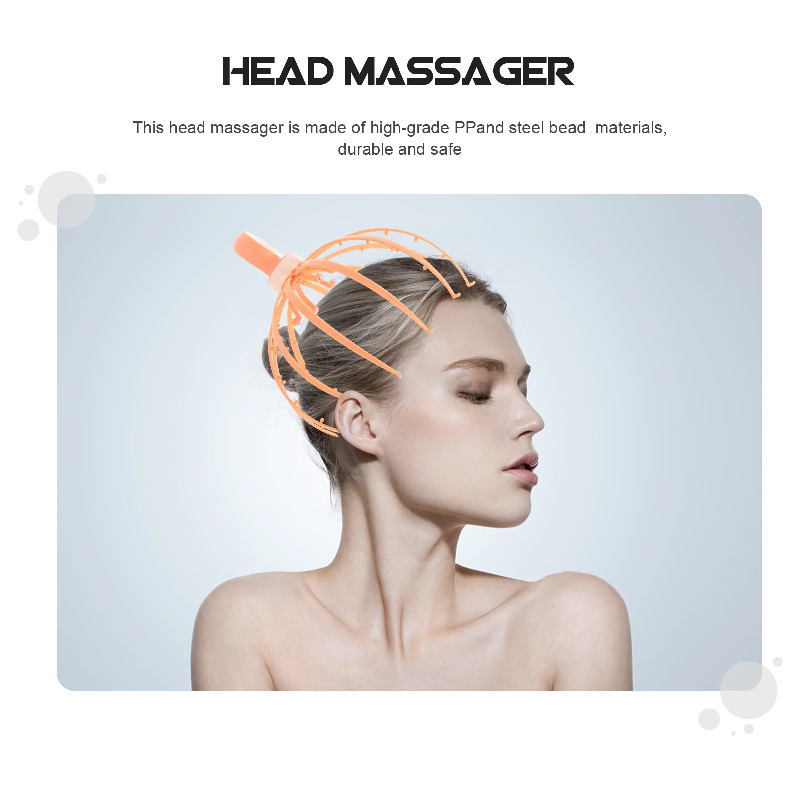 

1pc Head Claw Massager Plastic Steel Bead Scalp Massage Tool For Relaxing Stress Relief Family Travel Outdoor Use Handheld Spa