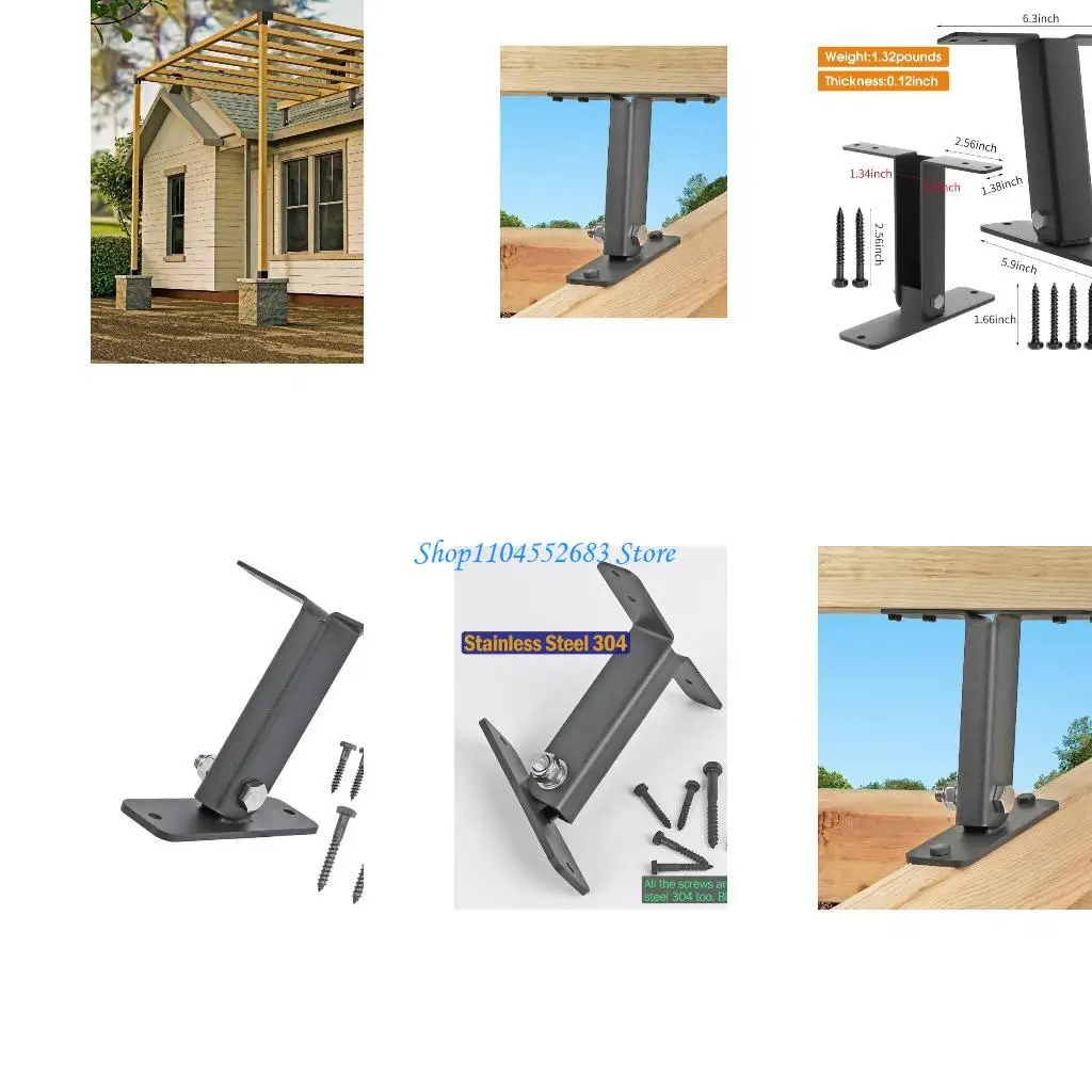 y6gd قوس العريشة من الفولاذ المقاوم للصدأ الثقيلة ، دعم زاوية 0-90 قابلة للتعديل لتركيب سقف شرفة 6 بوصات الذراع #1