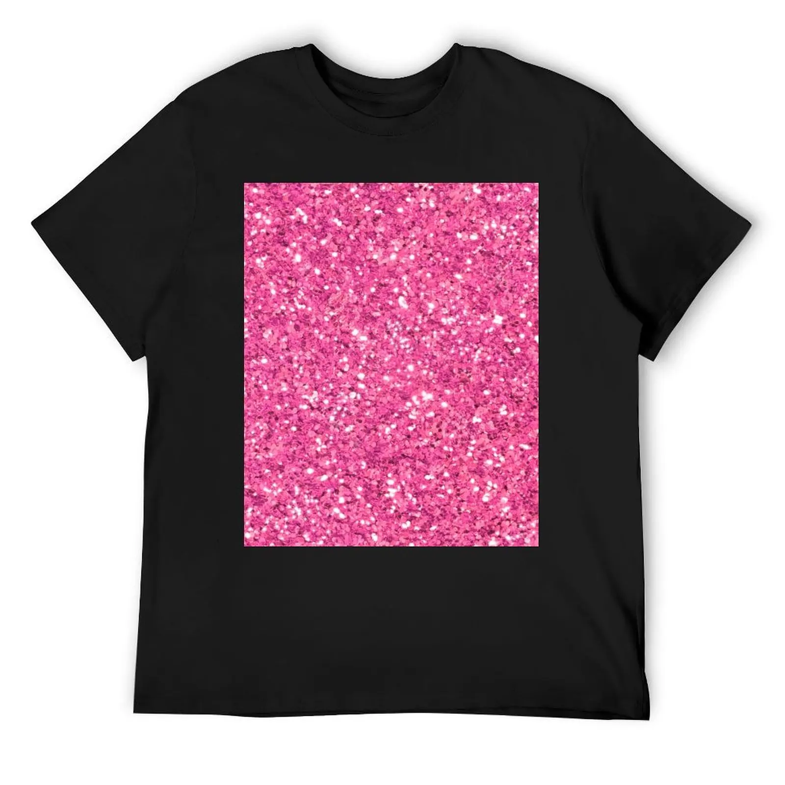 Pink glittering sparking sequins pattern illustration T-Shirt boys whites shirts graphic tees mens designer clothes