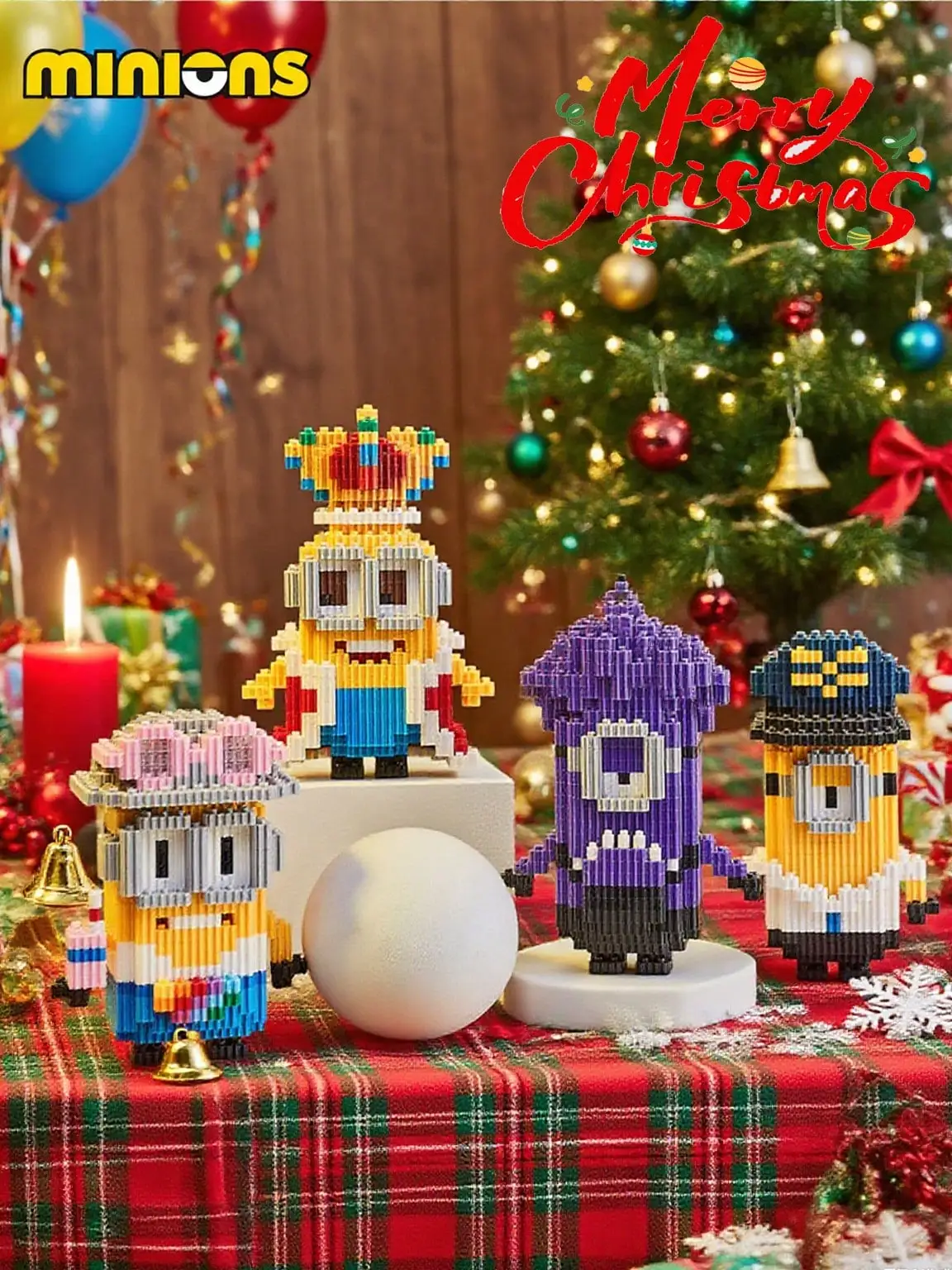 1 قطعة MINMINo التوابع الكرتون متعة الجسيمات الصغيرة الجمعية التوابع اللبنات الإبداعية الأطفال التعليمية التجمع هدية ca