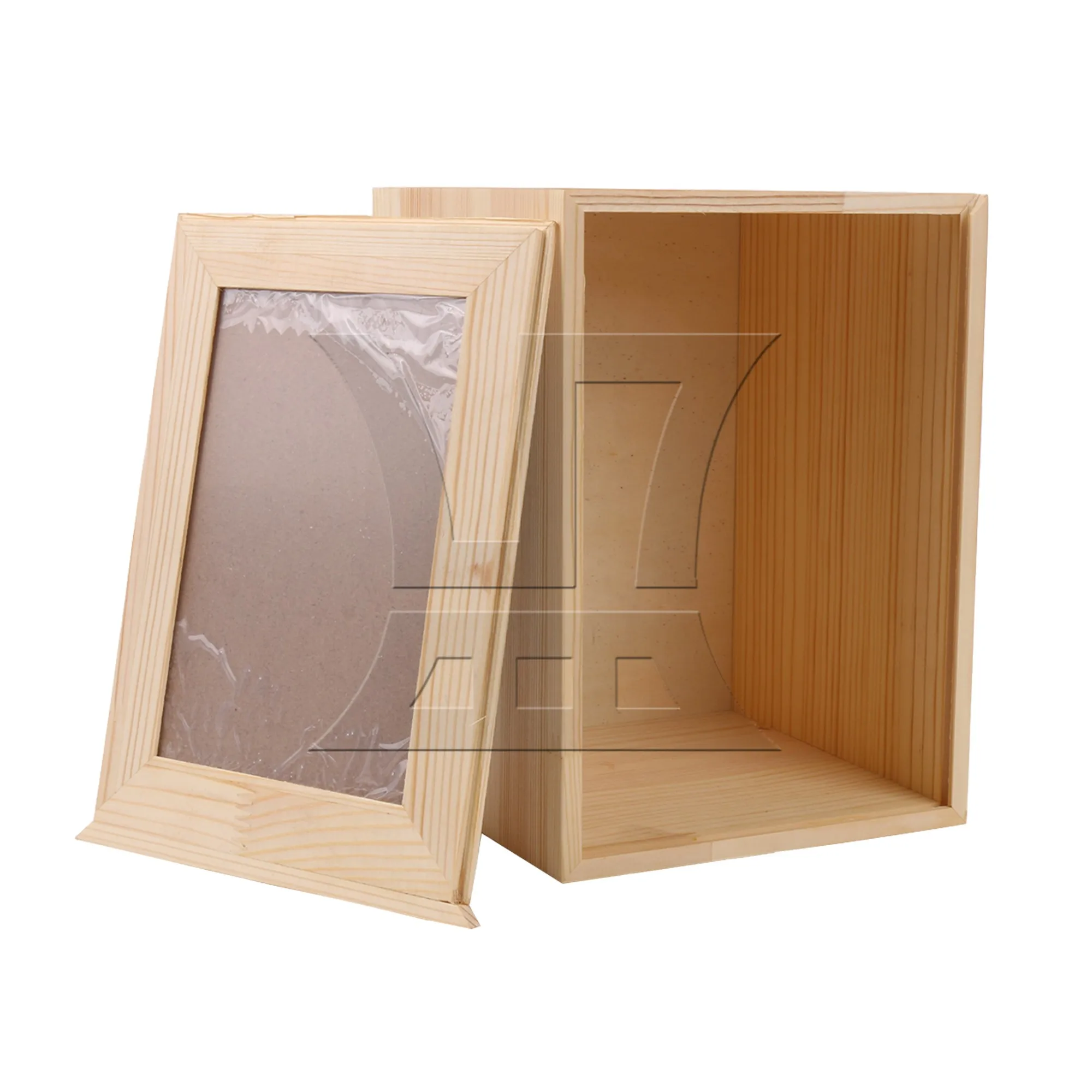 

BQLZR Natural Wood Pet Urn w/ Photo Frame 6.3" x 6.3" x 8.66" for Cremation