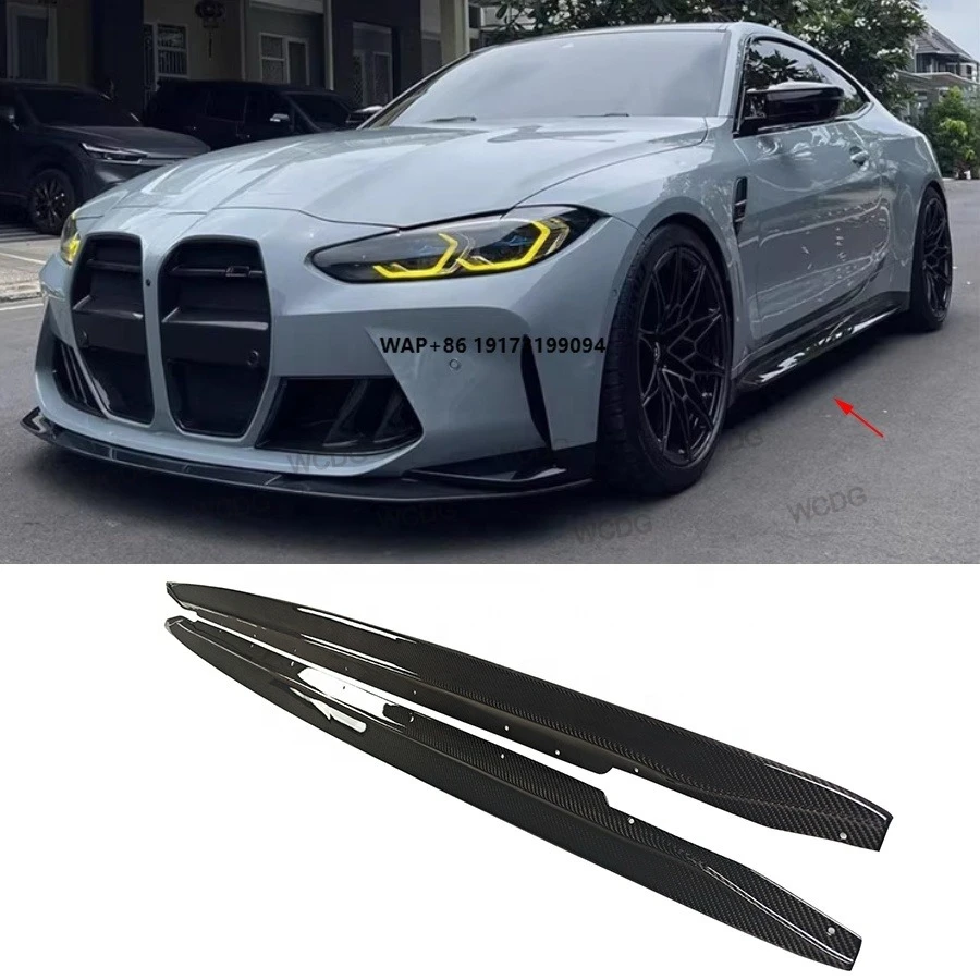 

High Quality Carbon Fiber R44 Style for B-MW G82 M4/G80 M3 2021+ Body Parts Side Skirt Bumper Lip Spoiler Car Accessories