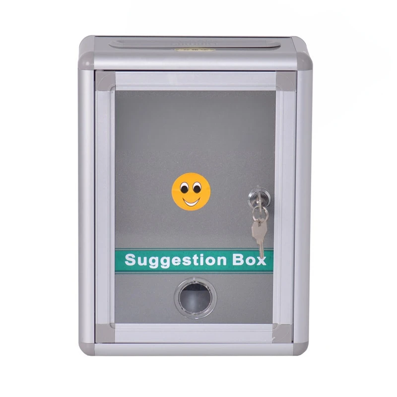 Aluminum alloy opinion box, silver letter and report box for schools and governments, opinion feedback and report box can be cus