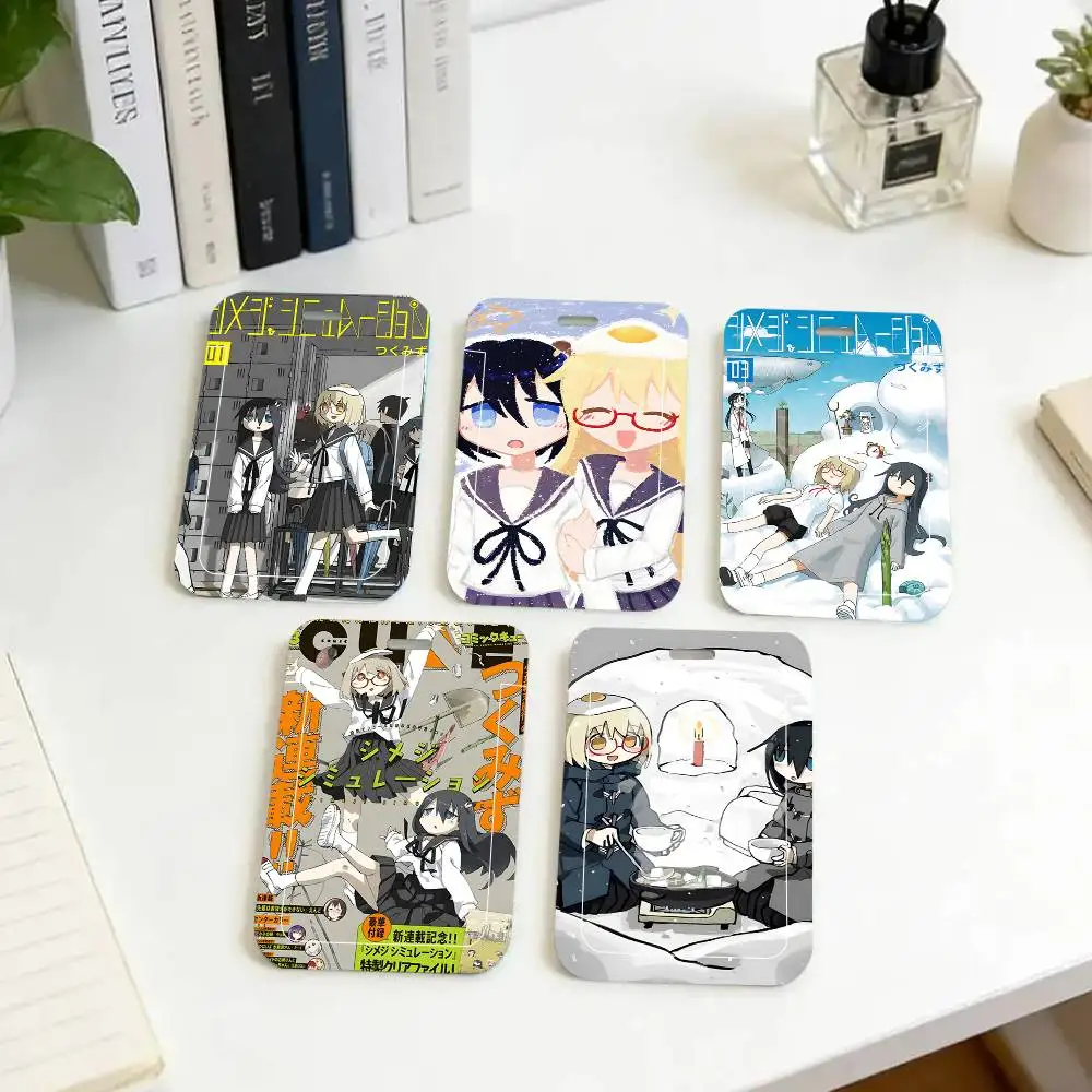 1pc Shimeji Simulation ID Card Sleeve School Card Access ID Card Bus Meal Card Protective Sleeve Easy Push