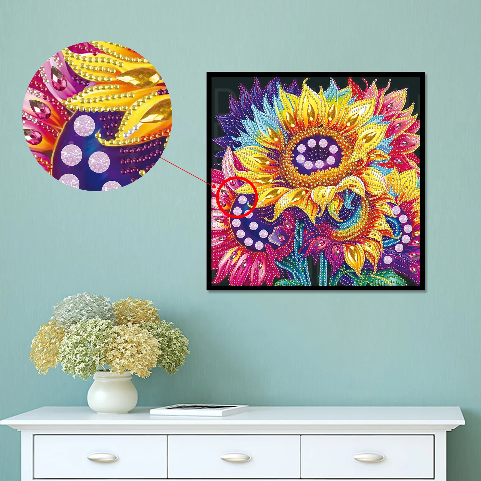 DIY Sunflowers Diamond Art Painting Kits for Adults,5D Special Shape Crystal Rhinestone Diamond Art Kits for Beginners