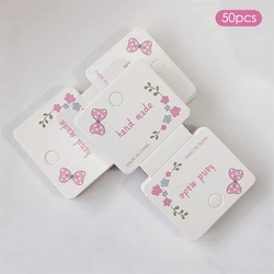 50PCS Bowknot Flower Foldable Packing Cards For Handmade Necklace Bracelet Headwear Hairband Display Cards Retail Hanging Labels