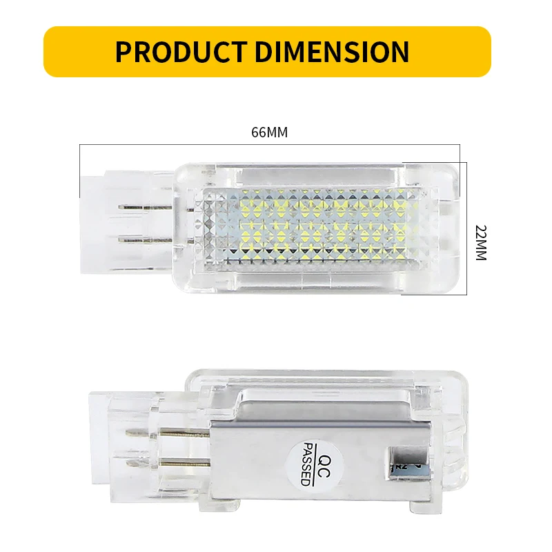 2pcs LED Courtesy Trunk Light Door Lamp Footwell Light A2038200801 For Mercedes-Benz R171 R199 W203 W209 W240 W639 W176 W246