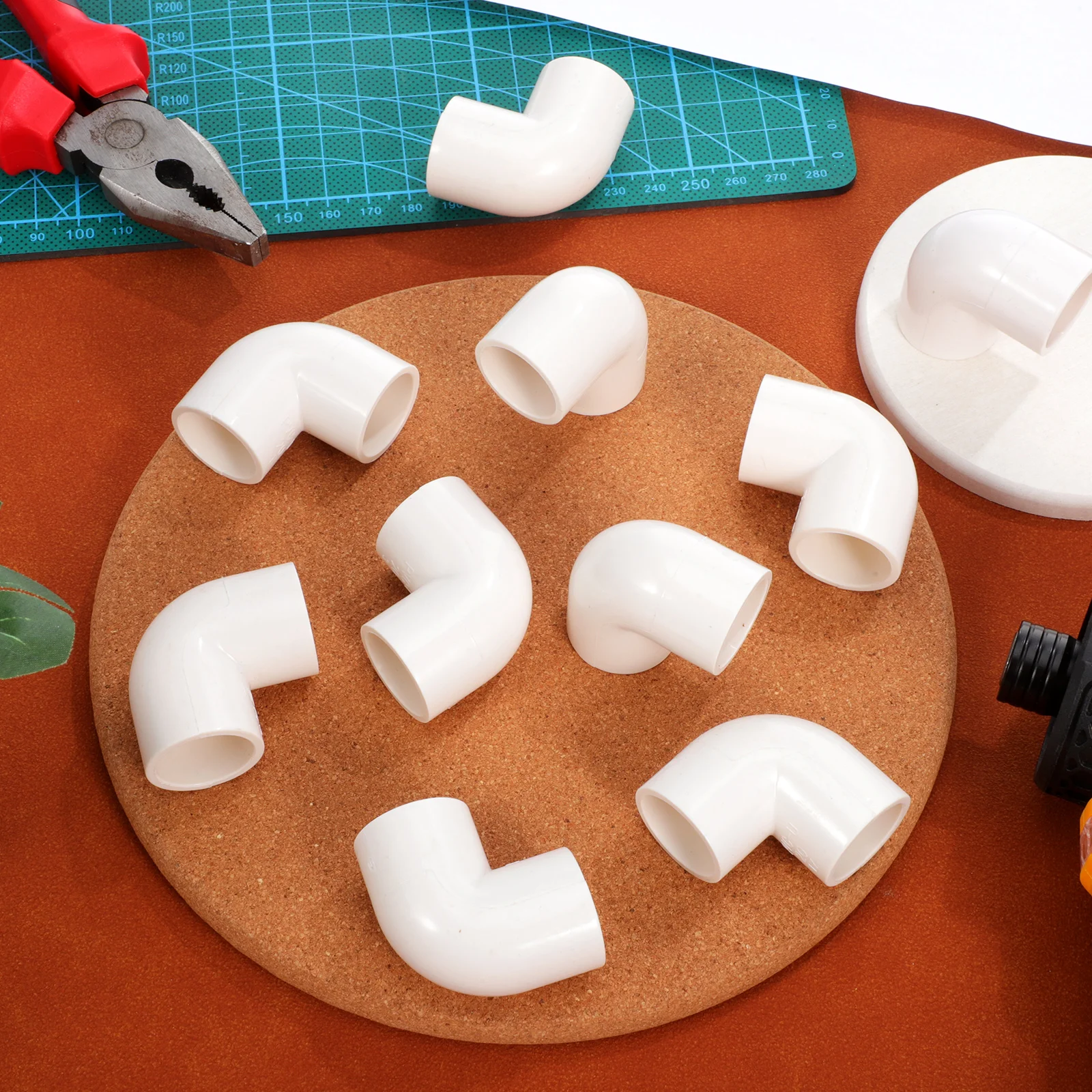 

10 pcs PVC Elbow Pipe Fittings Sturdy Material 90Degree Bend Water Pipeline Accessories Smooth Flow Stable Performance