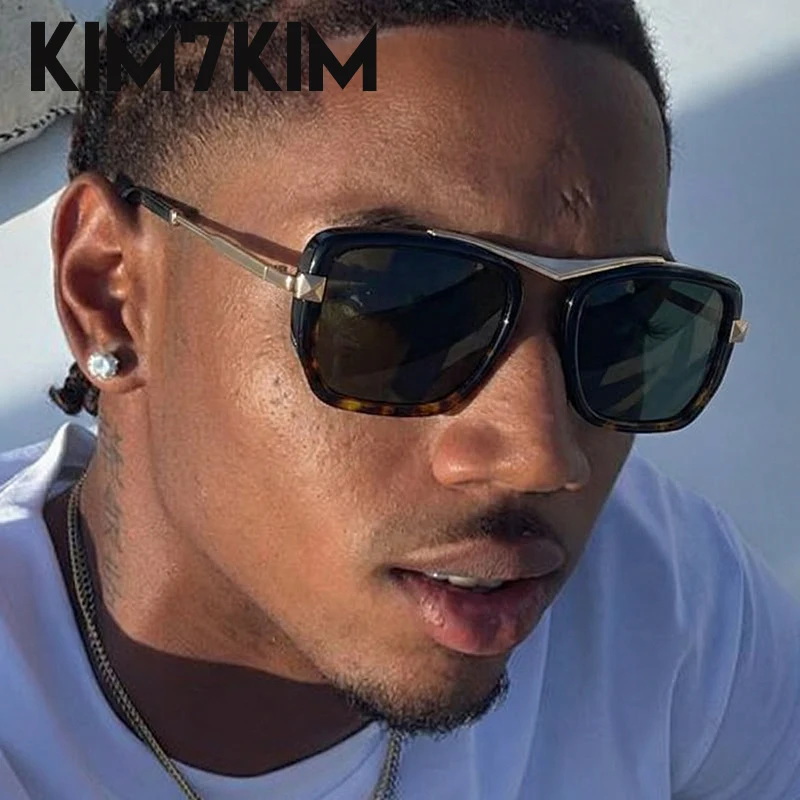 Steampunk Square Sunglasses Men 2026 Luxury Designer Oversized Black Gold Metal Frame Vintage Driving Sun Glasses Punk Eyewear