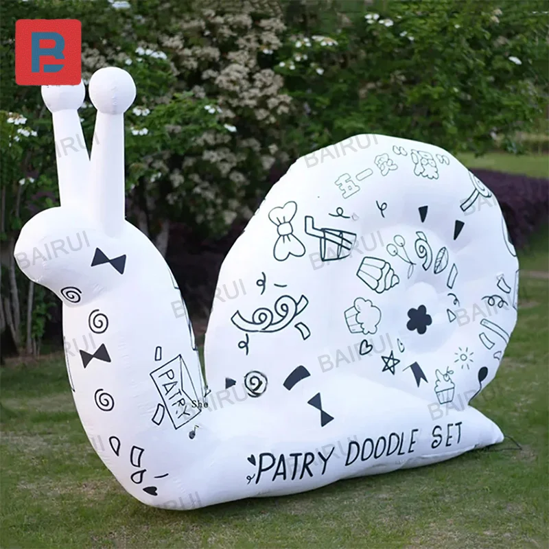 Graffiti inflatable snail children paiting yard decoration