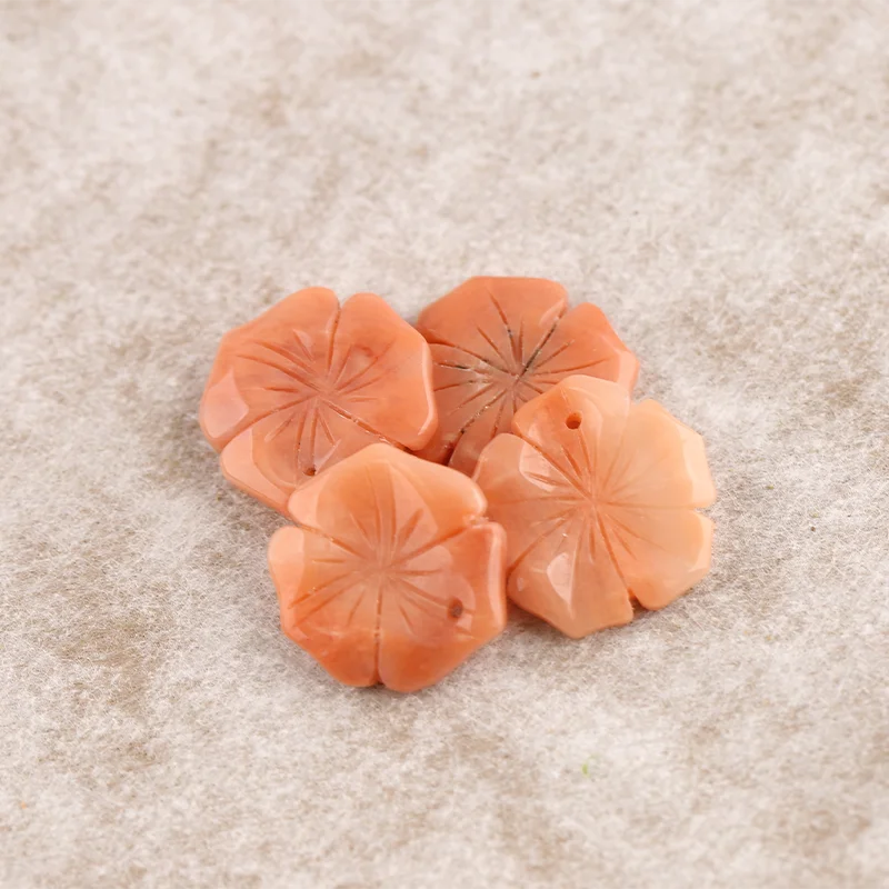 B&F 4PCS Pendant for Necklace Red Agate—Natural Stone Fashion Handmade Jewelry Charm Accessories 22x4mm 12g