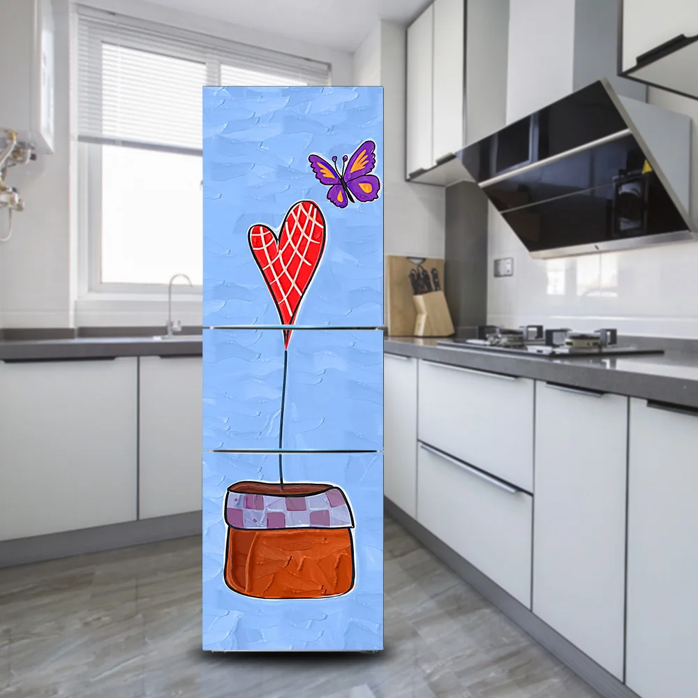 

Самоклеящаяся виниловая пленка для холодильника, съемные Настенные обои для холодильника