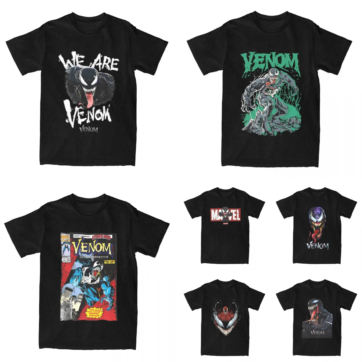 Venom We Are Venom T-Shirt Hipster T Shirts Short-Sleeved Streetwear Tops Summer Cotton O Neck Oversized Top Tees