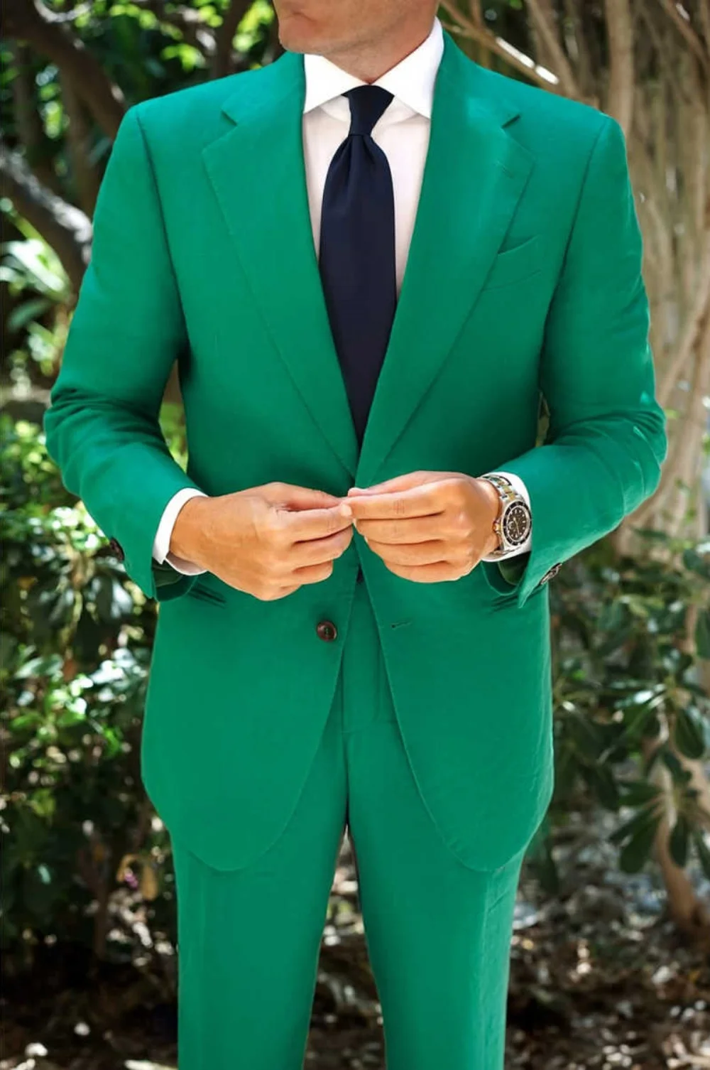 تخصيص أزياء الرجال الدعاوى واحدة الصدر مناسبة رسمية وصيف حفل زفاف الأعمال البدلات الرسمية 2 قطعة مجموعة السترة السراويل