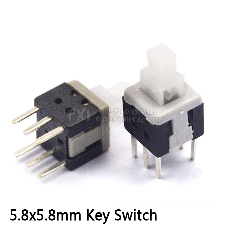 50PCS 5.8*5.8 7*7 8*8 8.5*8.5mm Self Locking Push Tactile Power Micro Switch Kit 6 Pin Button Switches