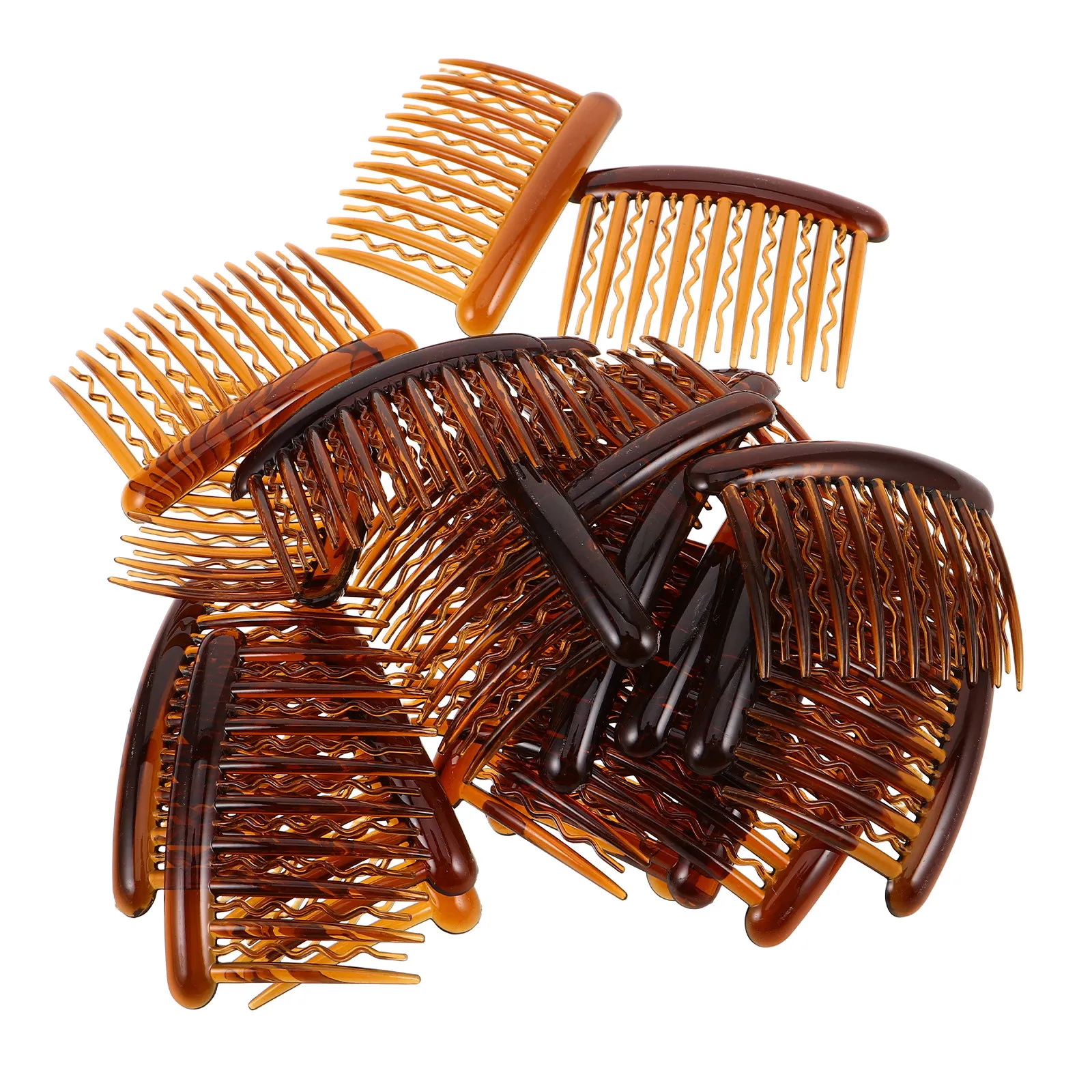 24Pcs Vintage Wave Hair Comb for Brides Plastic Resin Bridal Veil Clip Side Twist Styling Tool Fine Thin Hair Secure Hold