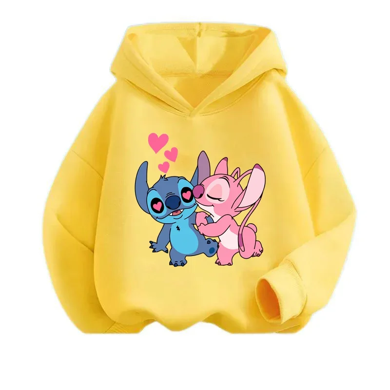 New Stitch Hoodies Girls Sweatshirt Autumn And Winter Long Sleeve Harajuku Pullovers Disney Series Stich Casual Hooded Tops