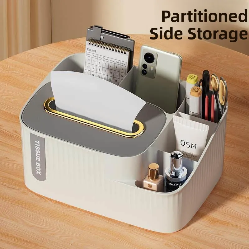 

Luxury Multi-Functional Tissue Box Remote Control Storage for Living Room Coffee Table Restaurant Bedroom Home Organizer