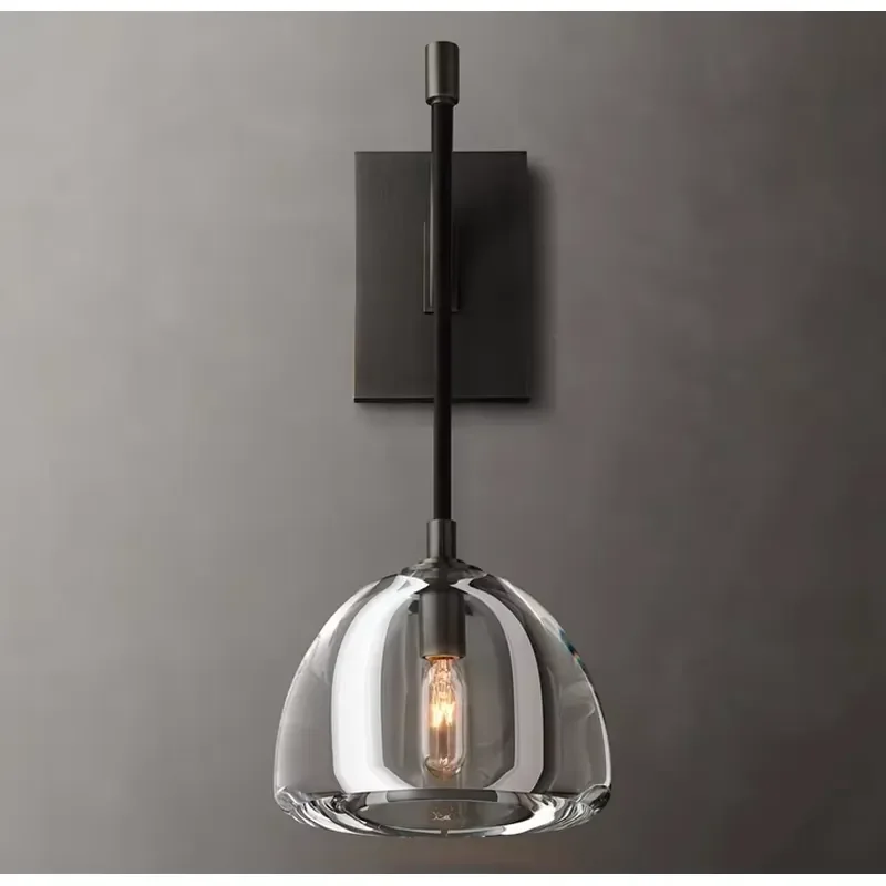 Hot Selling Custom Bedroom Wall Lamp Living Room Crystal Lamp Round K9 Hemisphere Sconce