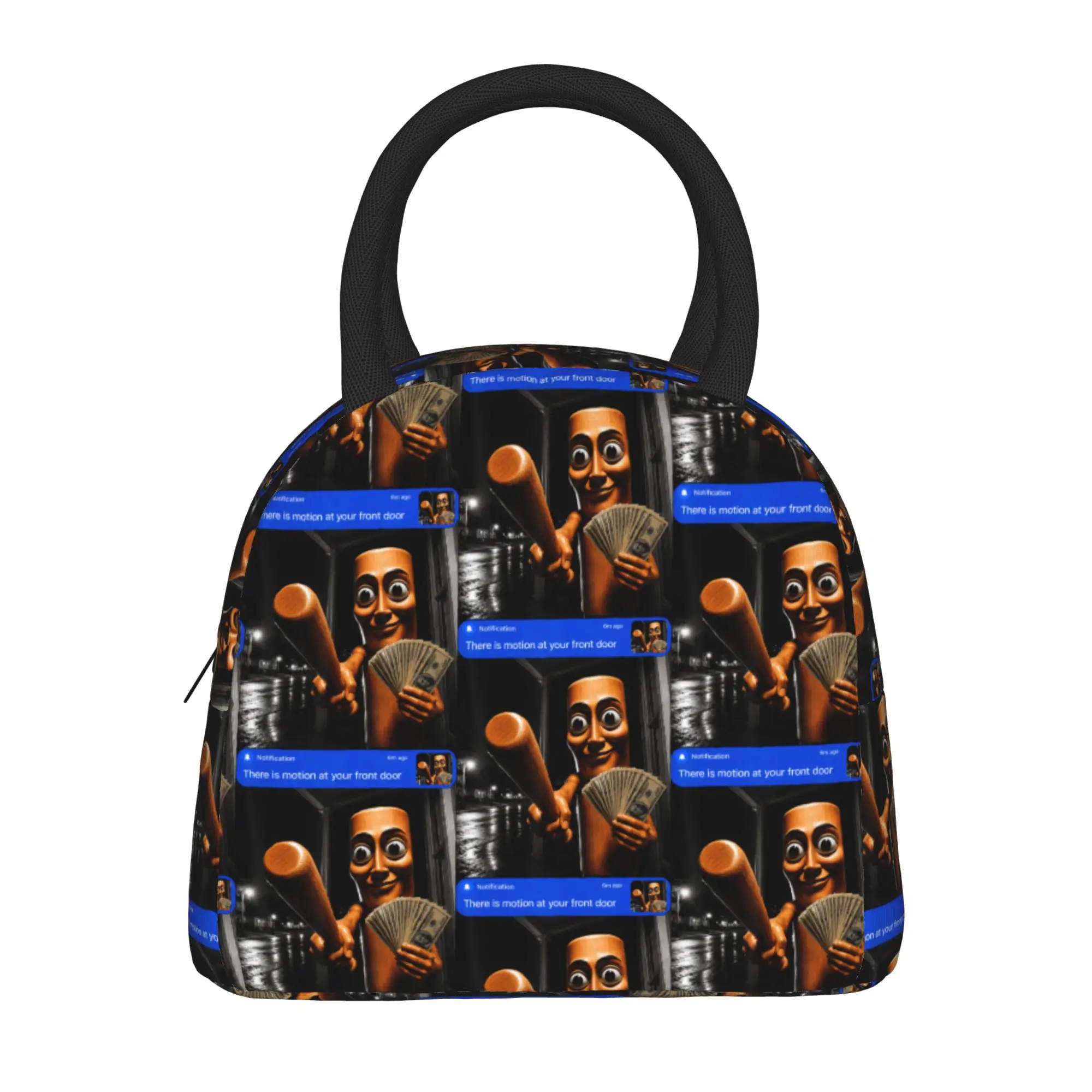 There is Motion at Your Front Tung Tung Tung Sahur Money Lunch Bag Travel Lunch Box For Adult Funny Custom Thermal Lunch Bags