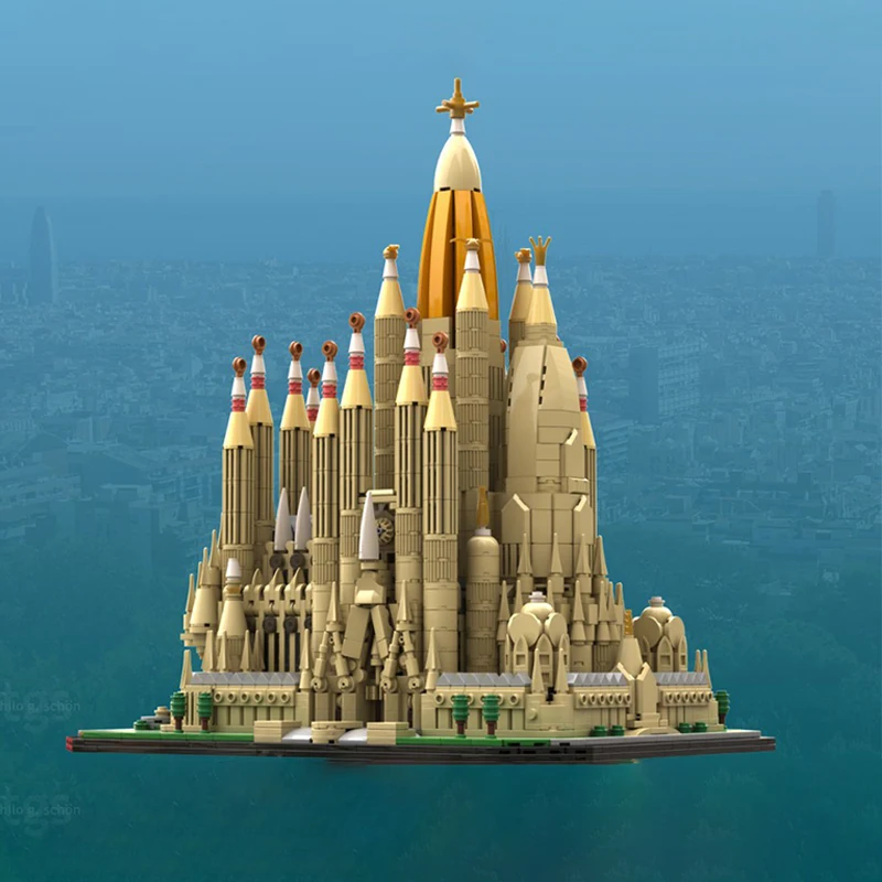 3099 sztuk Moc Sagrada Familia średniowieczna modułowość zamek architektura Model klocki montażowe klocki zabawki dla dzieci DIY prezenty