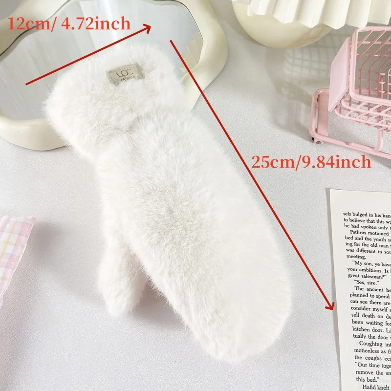 Nachahmung Kaninchen Fell Handschuhe Frauen Winter Handschuhe Winddicht Plüsch Dicke Warme Plus Kaschmir Handschuhe Weiche Volle Finger Fäustlinge Handschuhe – Detail 1