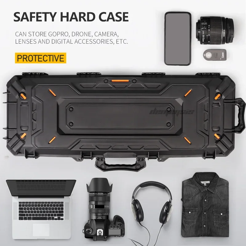 43 Inch Rifle Shotgun Cases Tactical Hard Gun Case for Ammunition, Firearm Storage Accessory Airsoft Large Box