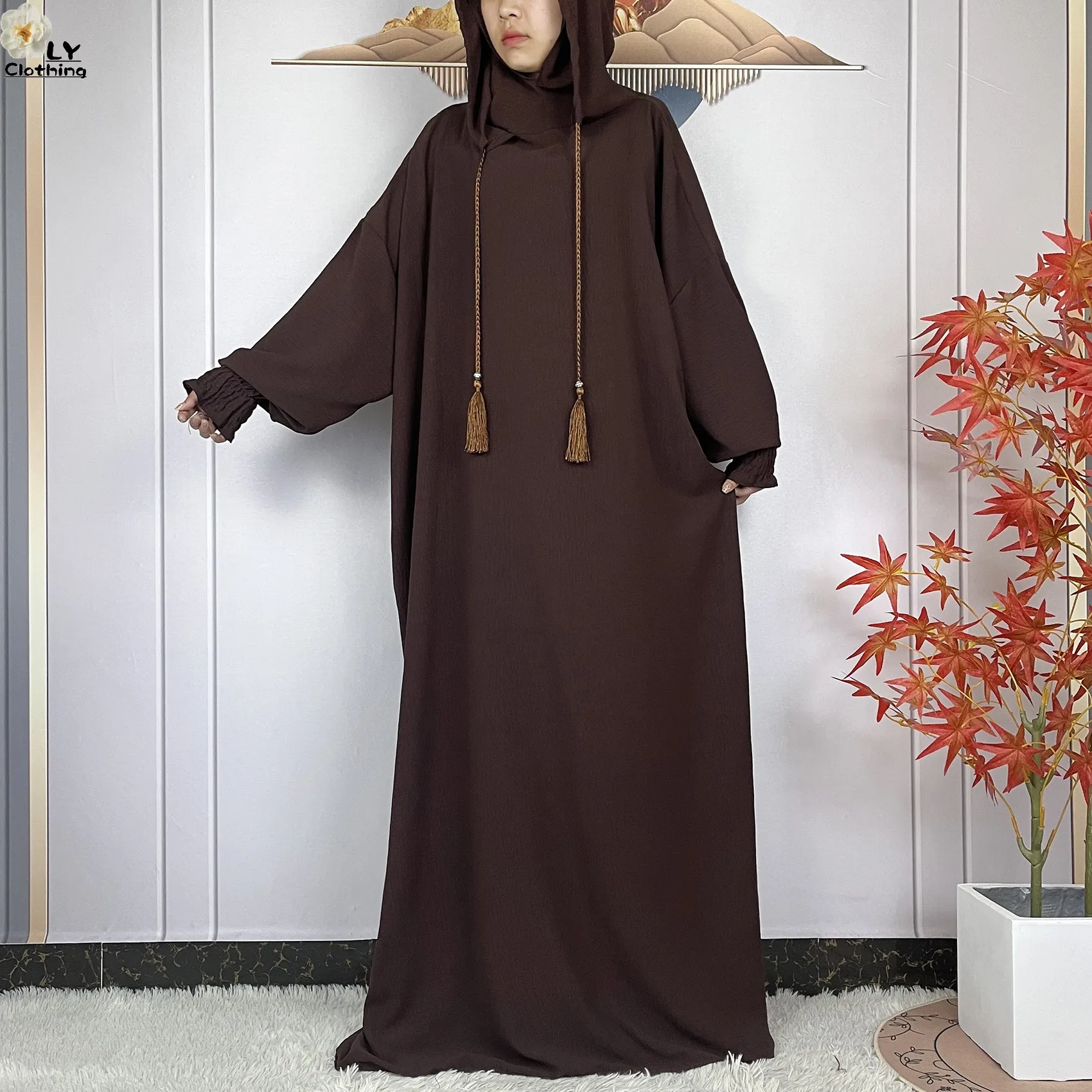 Newest Muslim Ramadan Two Hats Abaya Dubai Turkey Islam Prayer Clothes High-grade Soft Fabric Dresses African Women Loose Dress