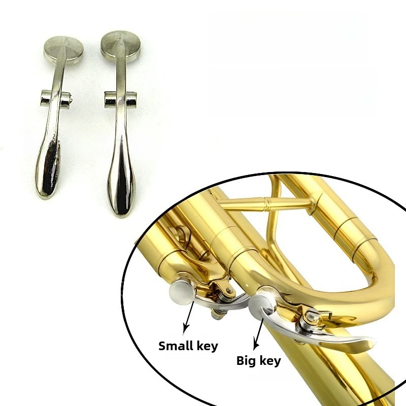 B Flat Trumpet Water Valve Keys Trumpet Small Big Key Parts Portable Music Replacement Accessories Brass Instruments Parts