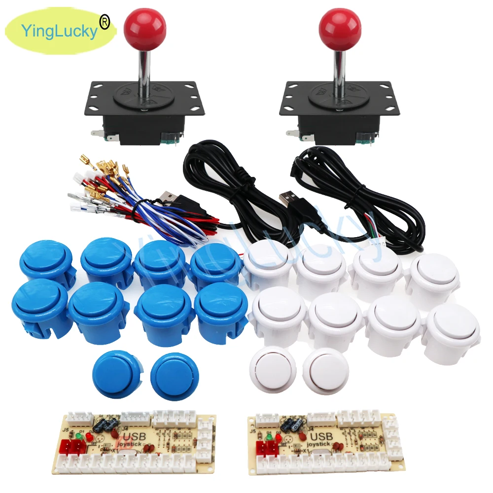 Sanwa Arcade Kit de bricolage contrôleur d'arcade USB à retard zéro pour connexion PC le Joystick de Style américain boutons poussoirs 4/8 voies Jamma HA