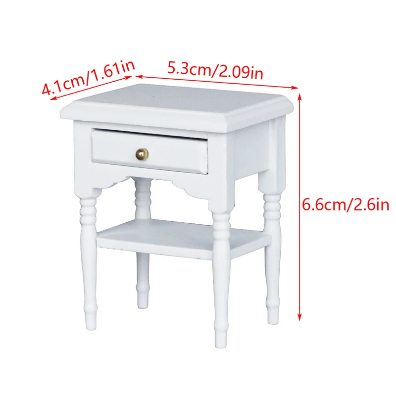 1:12 ドールハウスミニチュア引き出しキャビネット収納ベッドサイドテーブルモデル家具アクセサリードールハウスの装飾子供の遊びのおもちゃ