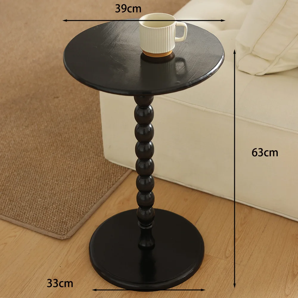 French retro American solid wood edge table small coffee table living room sofa corner table balcony casual  round - view 6