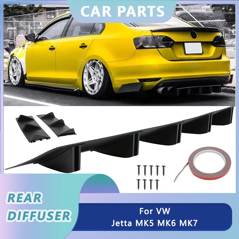Dla Volkswagen Jetta MK5 MK6 MK7 Tylny zderzak Dyfuzor Shark Fin 5 Wing Spoiler Gloss 81.5cm Uniwersalne akcesoria samochodowe