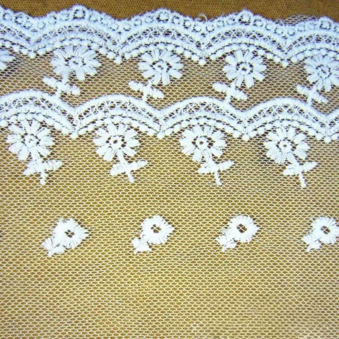 

Ширина 4,72 дюйма, нейлоновая мягкая сетка, двухслойная сетка, цветочная вышивка, кружевная отделка, аксессуар для одежды «сделай сам»