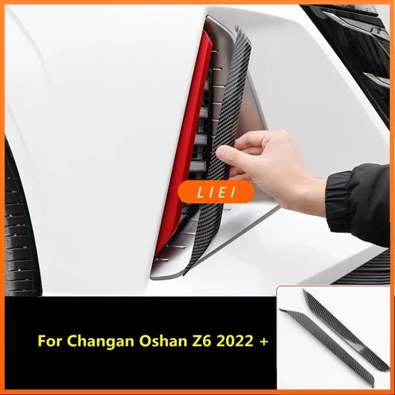 LIEI Car Front Fog Lamp Light Eyebrow Air Inlet Trim Protector Decoration Accessories Exterior Sticker For Changan Oshan Z6 2022