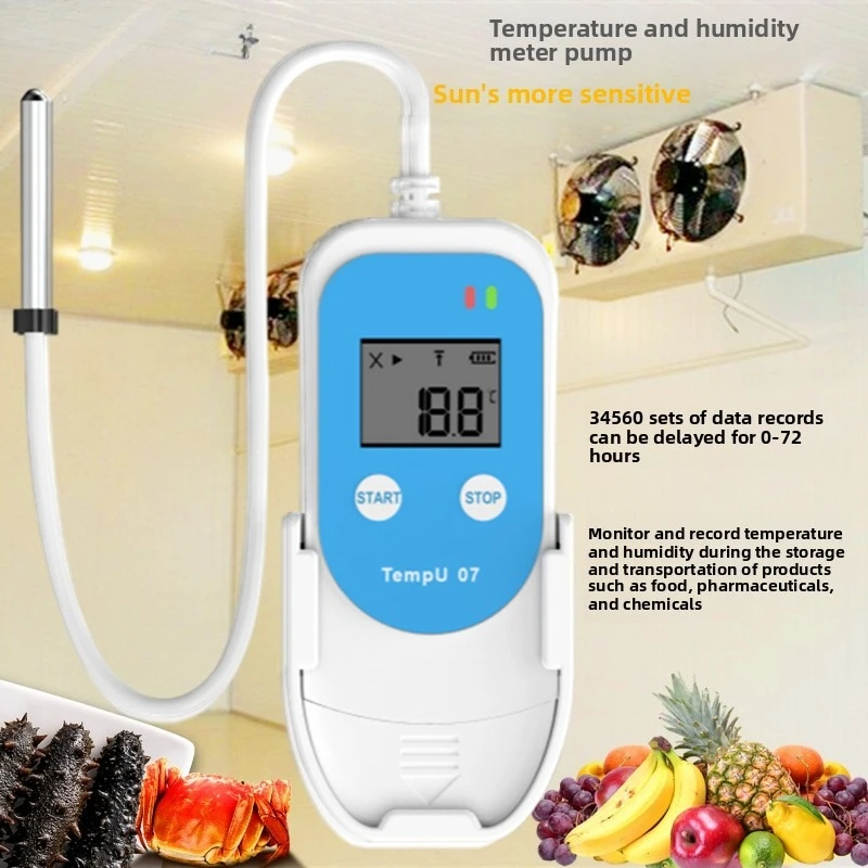 Reused Temperature Recorder for Cold Chain Transport Refrigerated Vehicles USB Tempu07B External Temperature Humidity Recorder