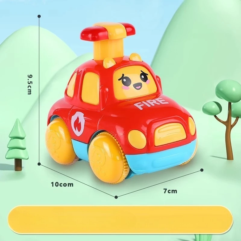 Push-Along speelgoedauto voor kinderen voor jongens en meisjes Inertie-aangedreven opwindbare auto Educatief speelgoed voor baby's van 6 maanden tot 3 jaar