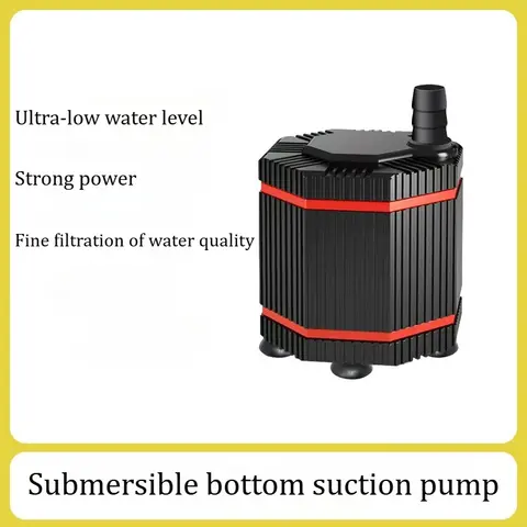 Bomba sumergible de succión para fondo de pecera con flujo ajustable para bombeo, filtración y circulación de agua. Bomba de agua pequeña.