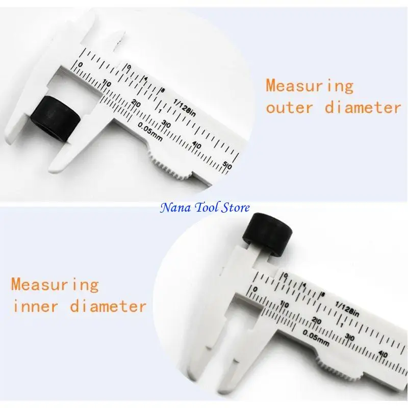 JU64 Vernier-Caliper Stainless Steel-Caliper 0-80mm Measuring Tools Double Ruler Scale Vernier Caliper Measuring Student Tool