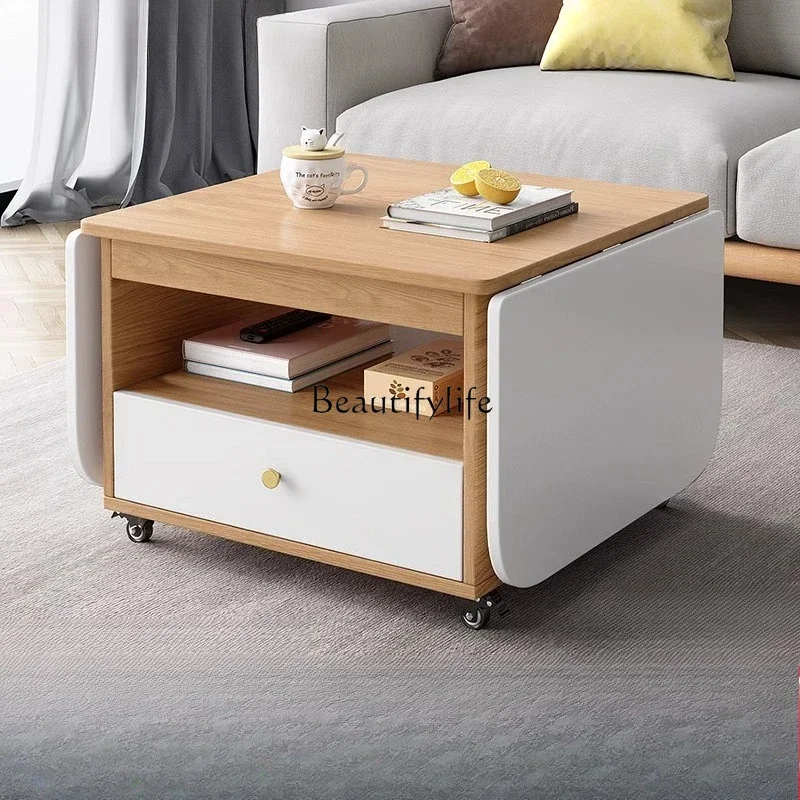 

ls 42 Folding coffee table dining table dual-purpose modern simple living room furniture Nordic multi-functional mobile tea tabl