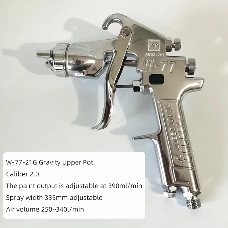 Original Authentic Iwata W-77 Spray Gun Pneumatic Primer Spray Gun Side Upper Pot Under Pot Woodworking Furniture Car Paint