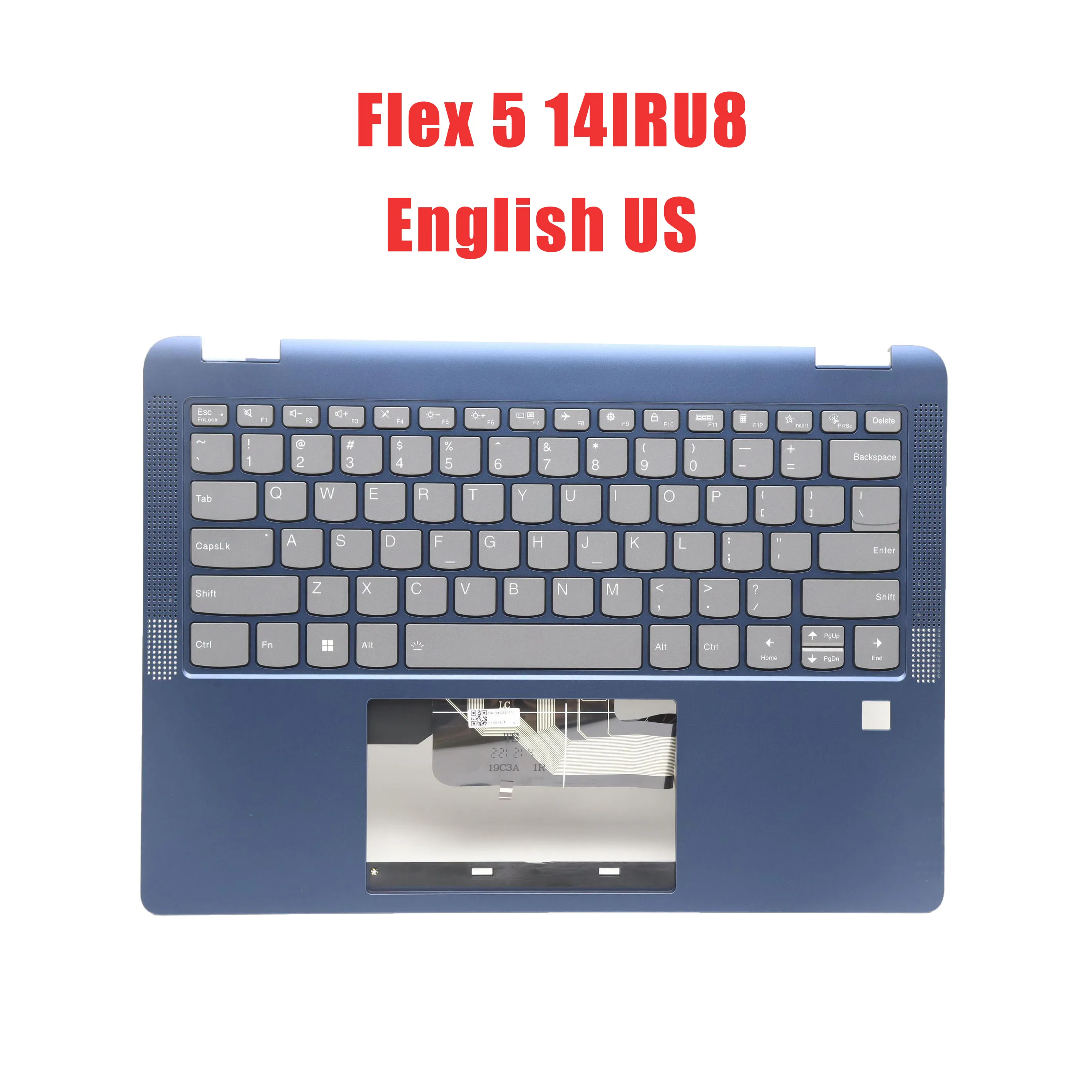 Laptop PalmRest&keyboard For Lenovo For IdeaPad Flex 5 14IRU8 English US 5CB1L30593 With Backlight Blue New