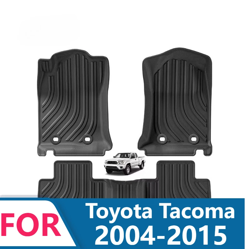 For Toyota Tacoma 2004-2015 Car Floor Mat Set All-Weather Heavy Duty Custom Fit Floor Mats Complete Front Rear Set 3PCS