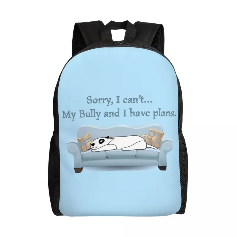 

Custom Bull Terrier Bullies Rule Travel Backpack Men Women School Laptop Bookbag Puppy Pet Dog College Student Daypack Bags