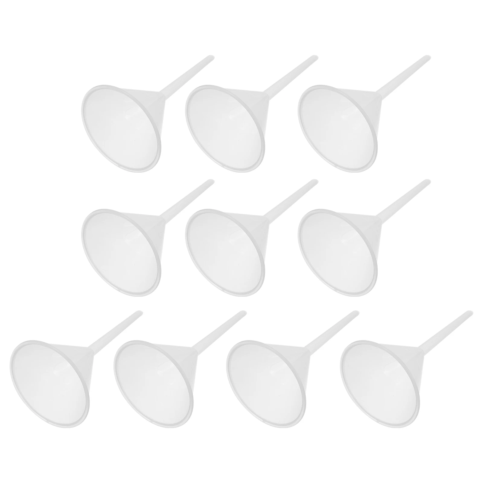 10 Pcs Plastic Funnel Scientific Triangle Laboratory Filling Small Pp Experiment