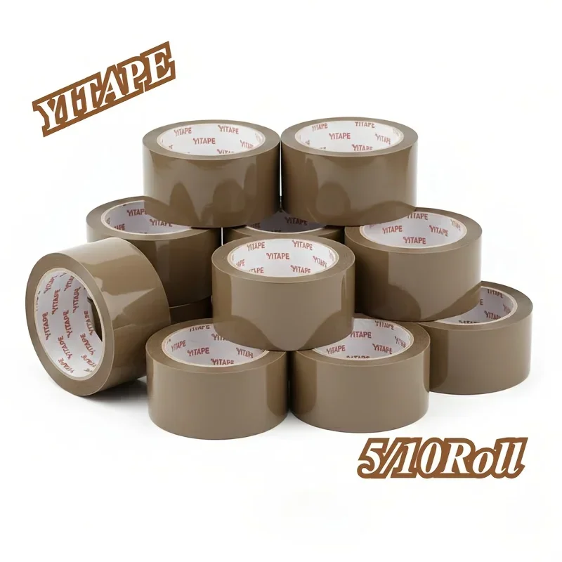 5/10 Rolls Heavy Duty Brown Packaging Tape Thick Strong Adhesive Box Sealing Shipping Tape for Moving Packing Dispenser