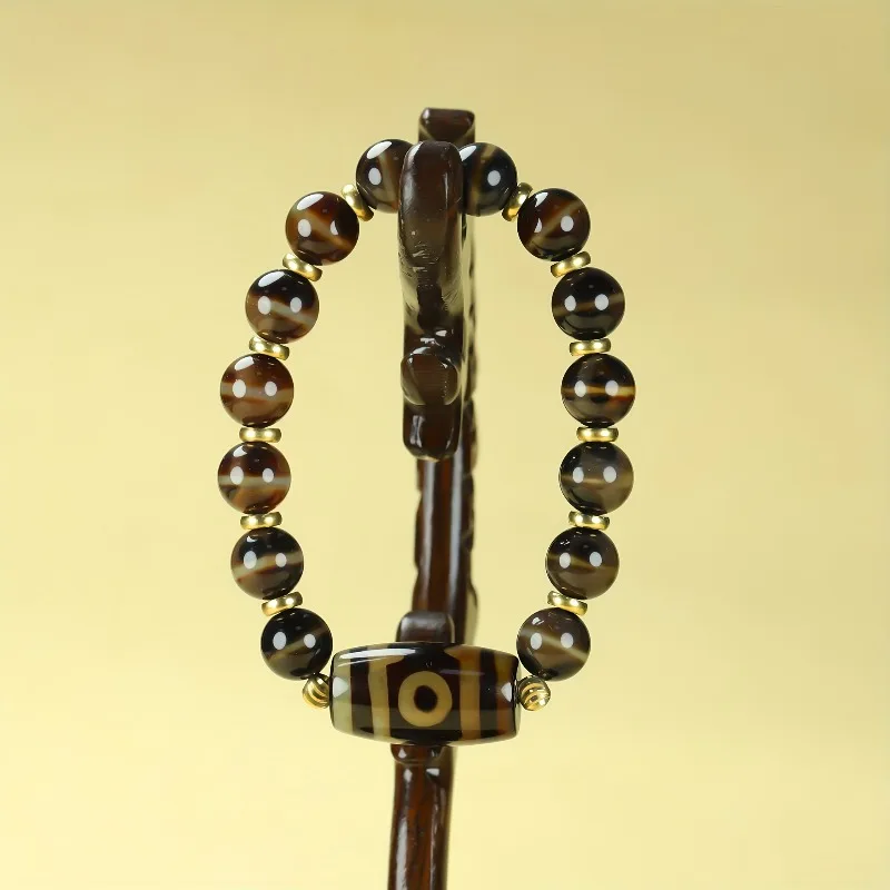 

Dzi Bead Bracelet Agate, Bracelet Tibetan Temperament Versatile Jewelry