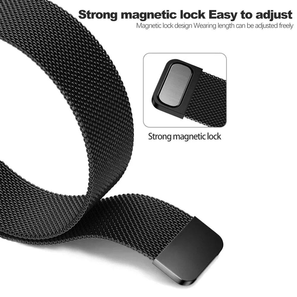Mewhot Milanaise-Armband für Huawei Band 10 9 8 Smartwatch Magnetisches Armband Metall Edelstahl-Armband für Huawei Band10 9 8 – Detail 19